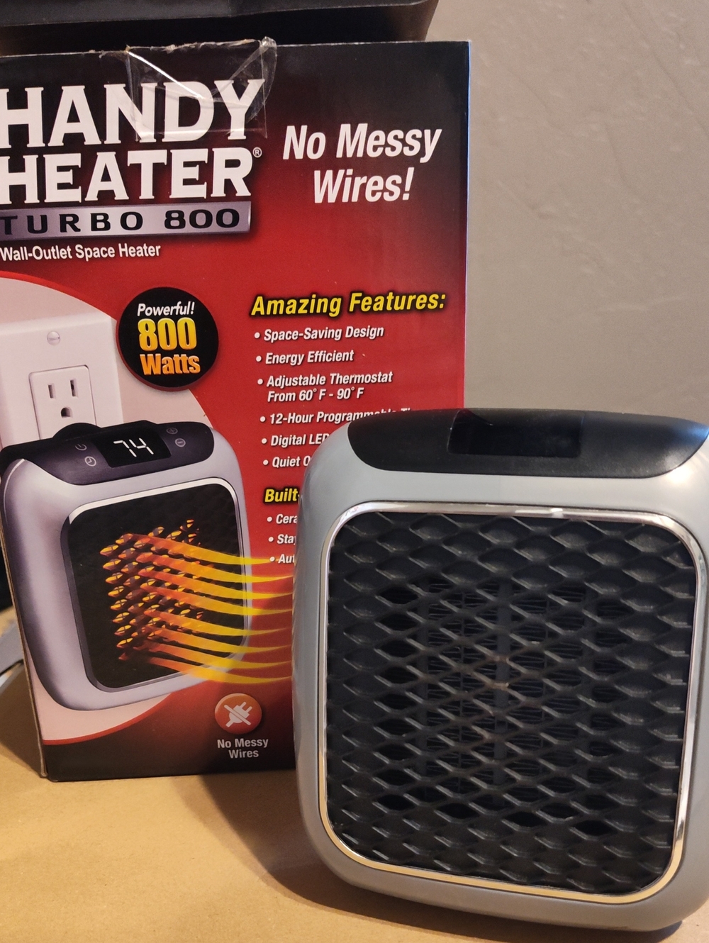 Turbo 800 Silver & Black Space Heater - 800W